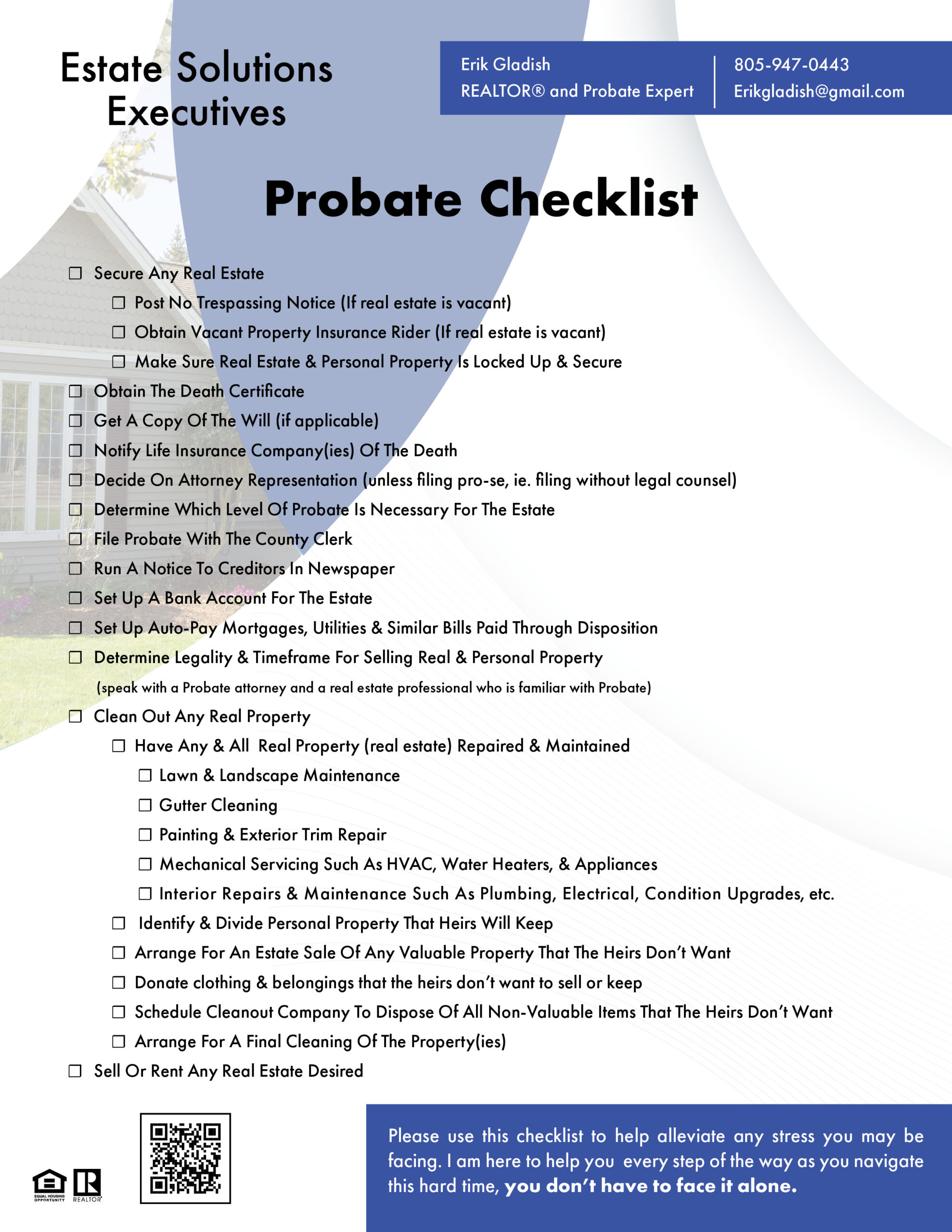 Probate Checklist Gladish